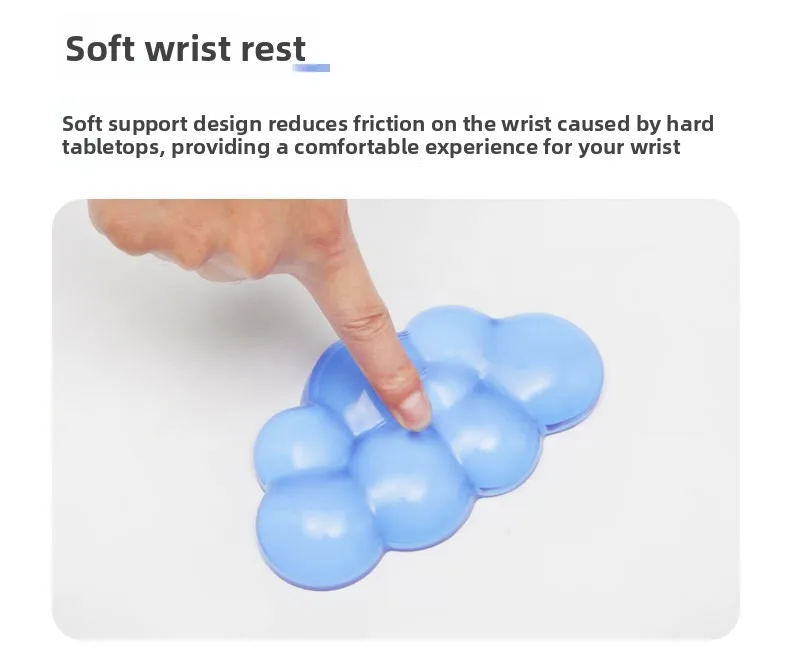 Wolkenförmige Silikon-Handgelenkauflage Mauspad Tastaturunterlage Ergonomische Schreibtischunterlage für Büro und Gaming in 8 Farben – Detail 4