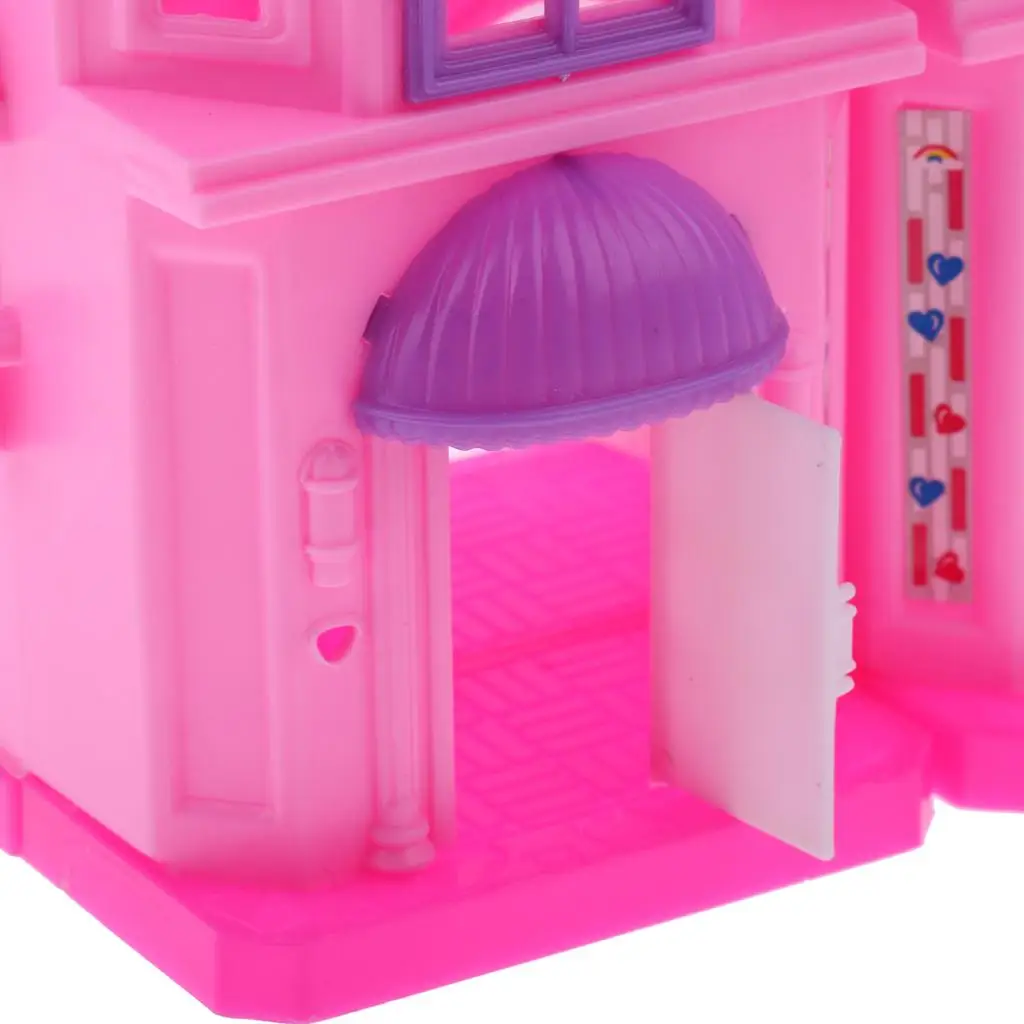 2-verdiepige pop Mini Villa Dream House voor poppen Kinderen Fantasiespel Speelgoed Willekeurige kleur