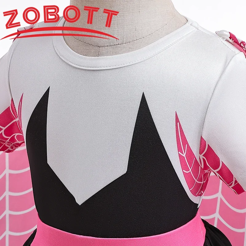 QQ8 Costume di Halloween per Ragazza Popolare Spider-Man Ragazze Abito da Principessa Abito in Maglia con Maniche a Soffio Prestazioni per Bambini Puff Sk5Lk¥