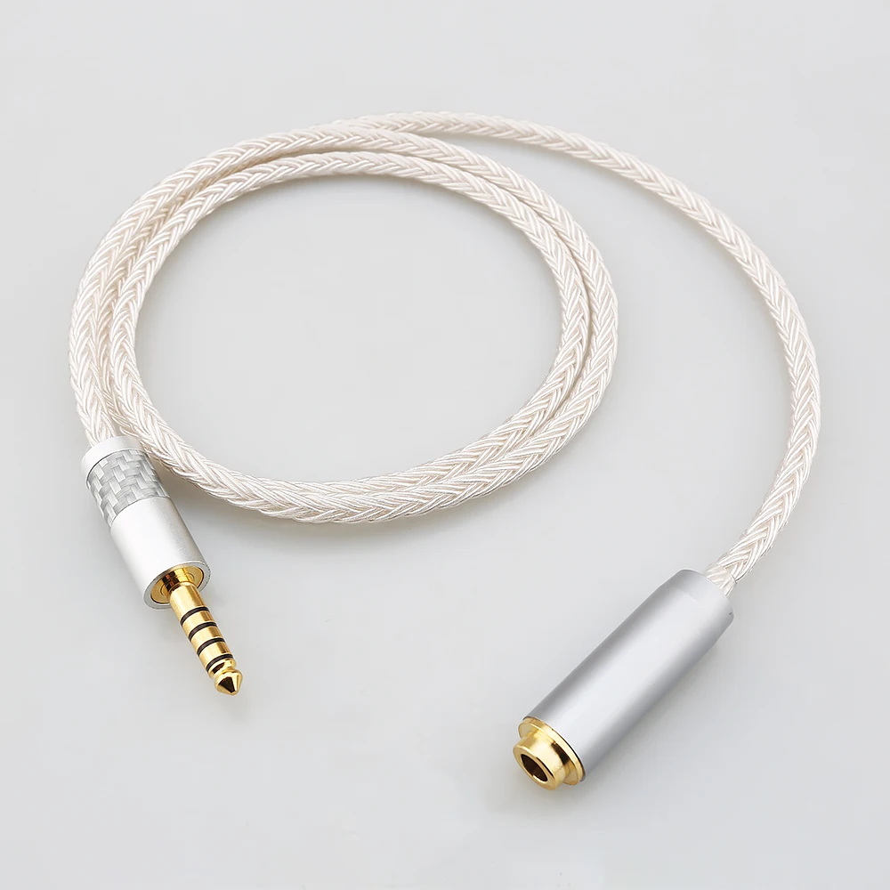 HIFI 16 Core 7N OCC Cable de extensión de auriculares Chapado en plata xlr 2,5mm 3,5mm 6,5mm 4,4mm macho a 4,4mm hembra