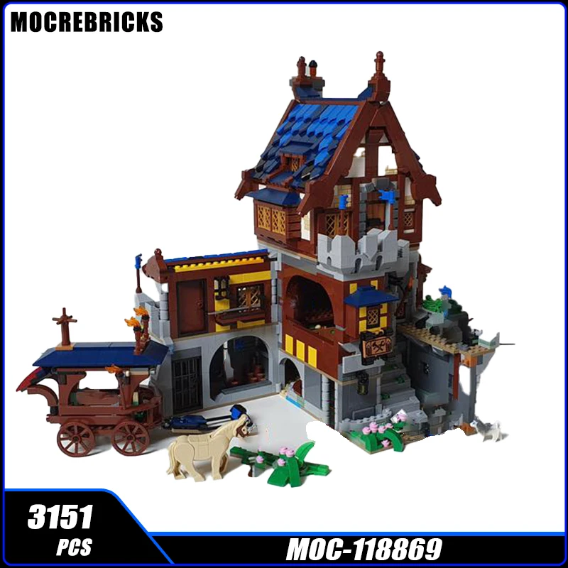 

Street View Series MOC-118869 Medieval Castle Building Block DIY Model Collection Experts Assembling Puzzle Brick Toy for Gifts