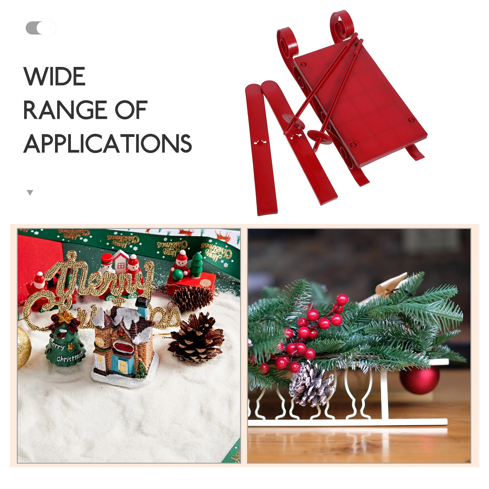 

1Set Christmas Sleigh Ornament Mini Skiing Board Desktop Decoration Xmas Tree Hanging Pendant Festival Home Decor