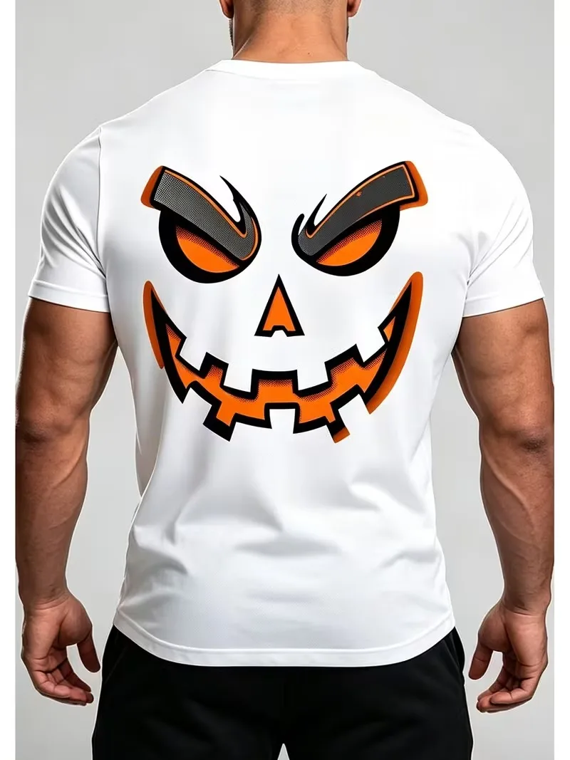 Halloween Men's Optical Illusion 3D Zombies T Shirt Short Sleeve T shirt 3D Print Crew Neck Shirt Designer Horror Party clothing