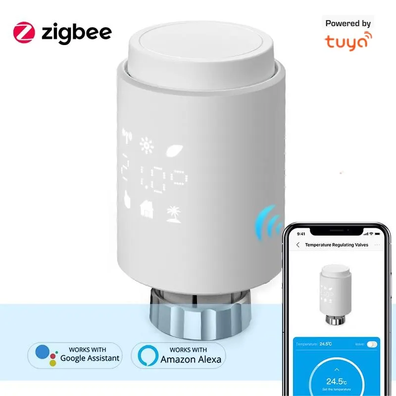 ZigBee 3.0 termostato Tuya valvola attuatore radiatore Smart programmabile TRV regolatore di temperatura Alexa Google Home controllo vocale