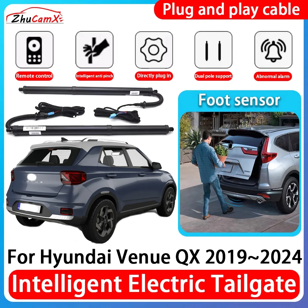 

ZhuCamX Car Power Trunk Electric Suction Tailgate Intelligent Tail Gate Lift Strut For Hyundai Venue QX 2019~2024