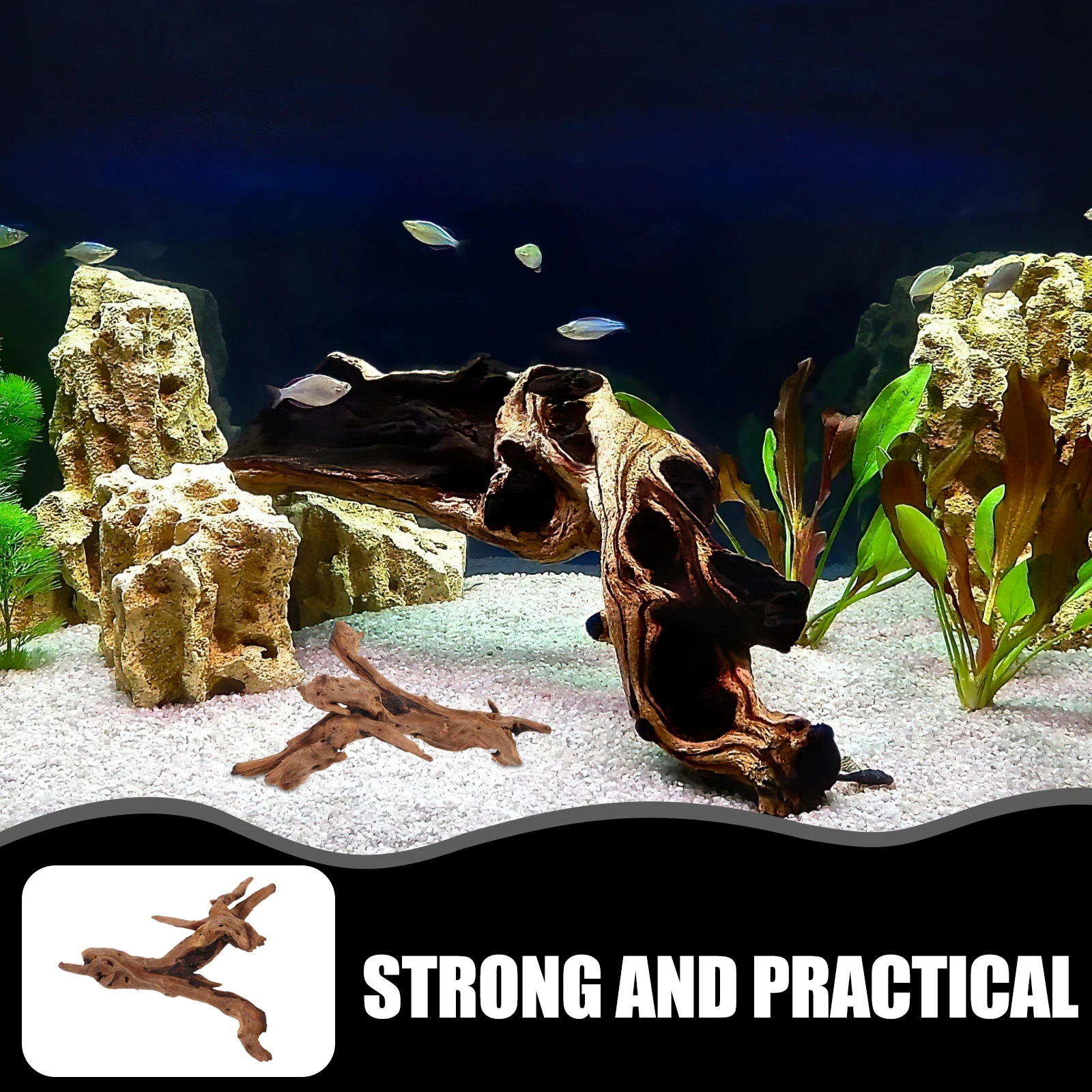 

Natural Dead-Wood Fish Tank Decor 20-25Cm Wood Craft Aquarium Landscape Ornament Underwater Stable Base Safe For Fish Reptiles
