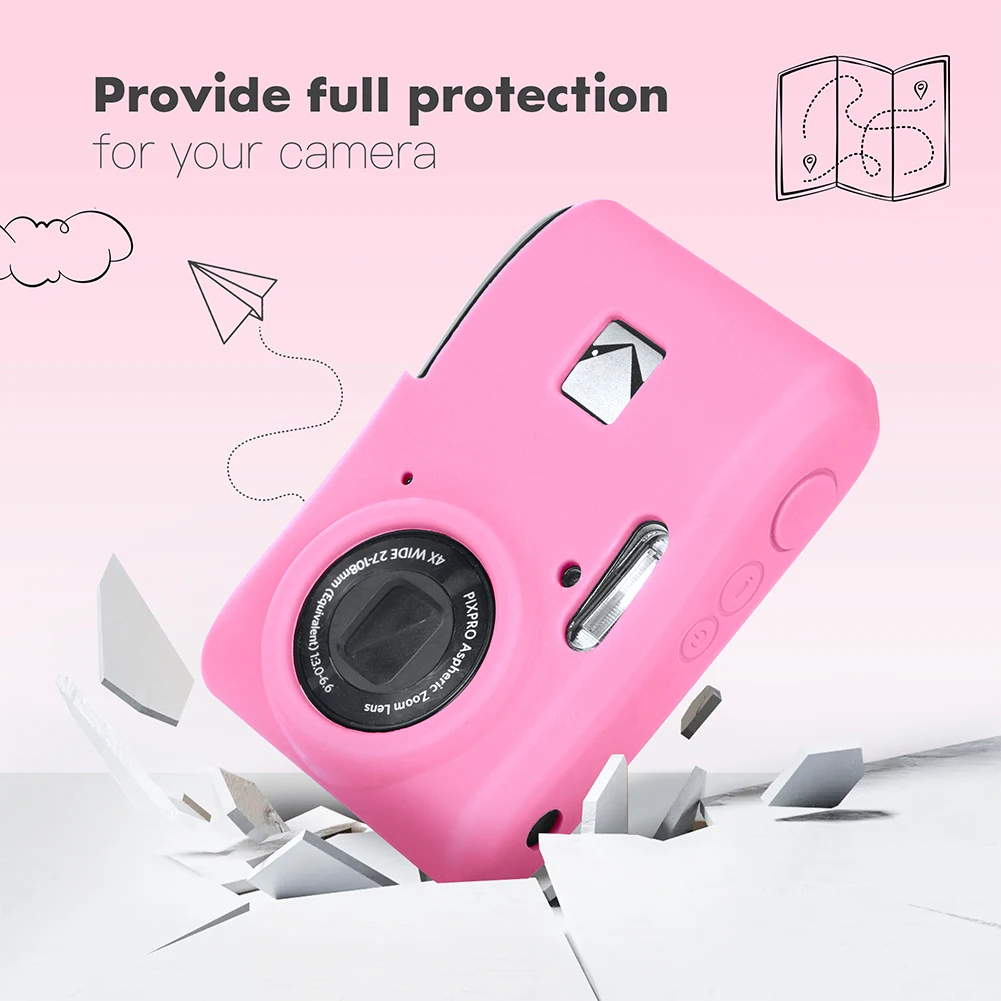For KODAK PIXPRO FZ45 Digital Camera Cover with Lanyard Slim Fit Camera Bag Camera Body Cover Outdoor Travel Camera Protect Case