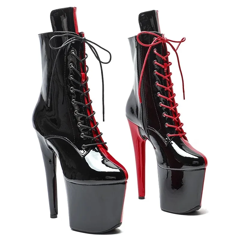 

New 20CM/8inches PU Upper Modern Sexy Nightclub Pole Dance Shoes High Heel Platform Women's Ankle Boots 132