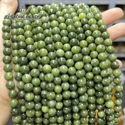 Cuentas de Jade del sur de Color oscuro Natural, espaciador suelto redondo de 4, 6, 8, 10, 12MM, tamaño de selección para la fabricación de joyas, accesorio de pulsera Diy