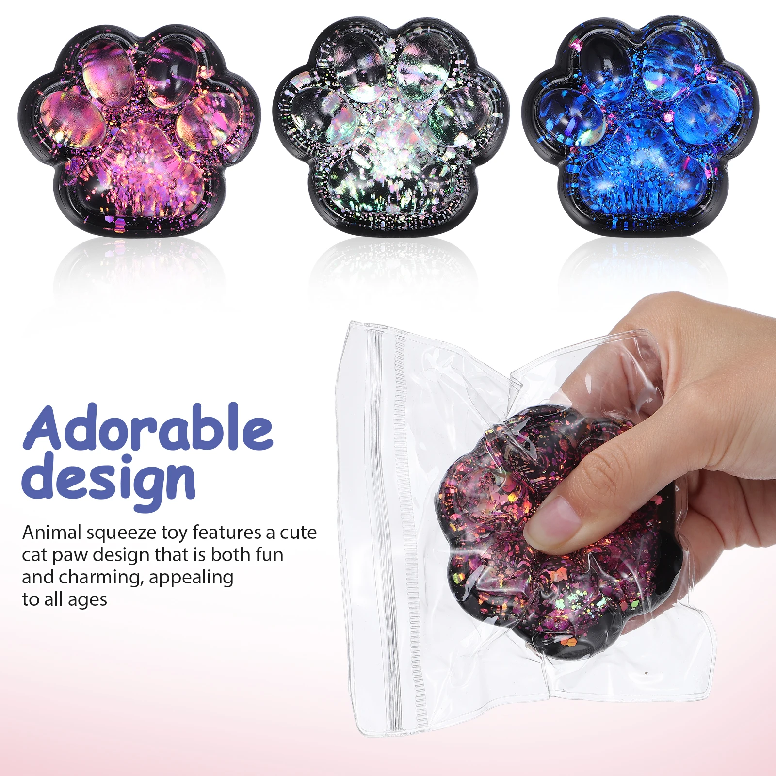 3 pièces jouets Squishy drôle jouet extensible mignon enfants presser jouet patte presser Fidget sensoriel cadeaux pour les enfants