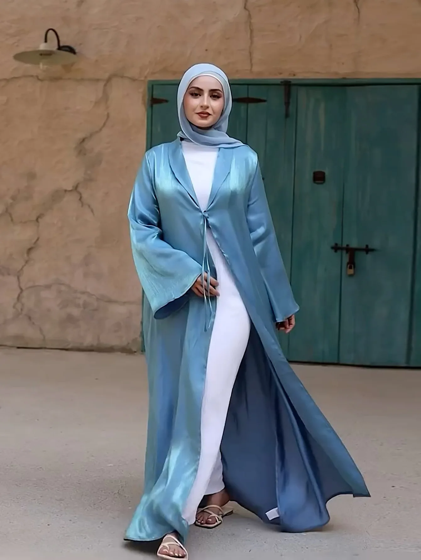 

Eid Abaya Dubai Shiny Muslim Dress Kimono Open Abayas Dubai Turkey Kaftan for Women Islam Jalabiya Ramadan Robe Caftan Kebaya