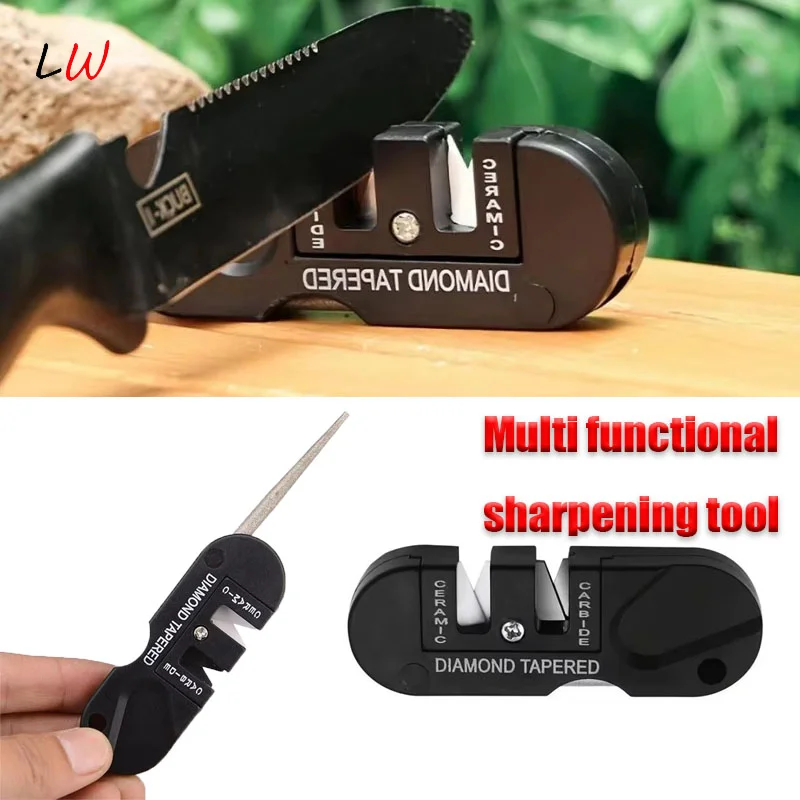 

4-in-1 Portable Knife Sharpener Multi-functional Outdoor Portable Tungsten Steel Knife Sharpener Knife Sharpener Stick