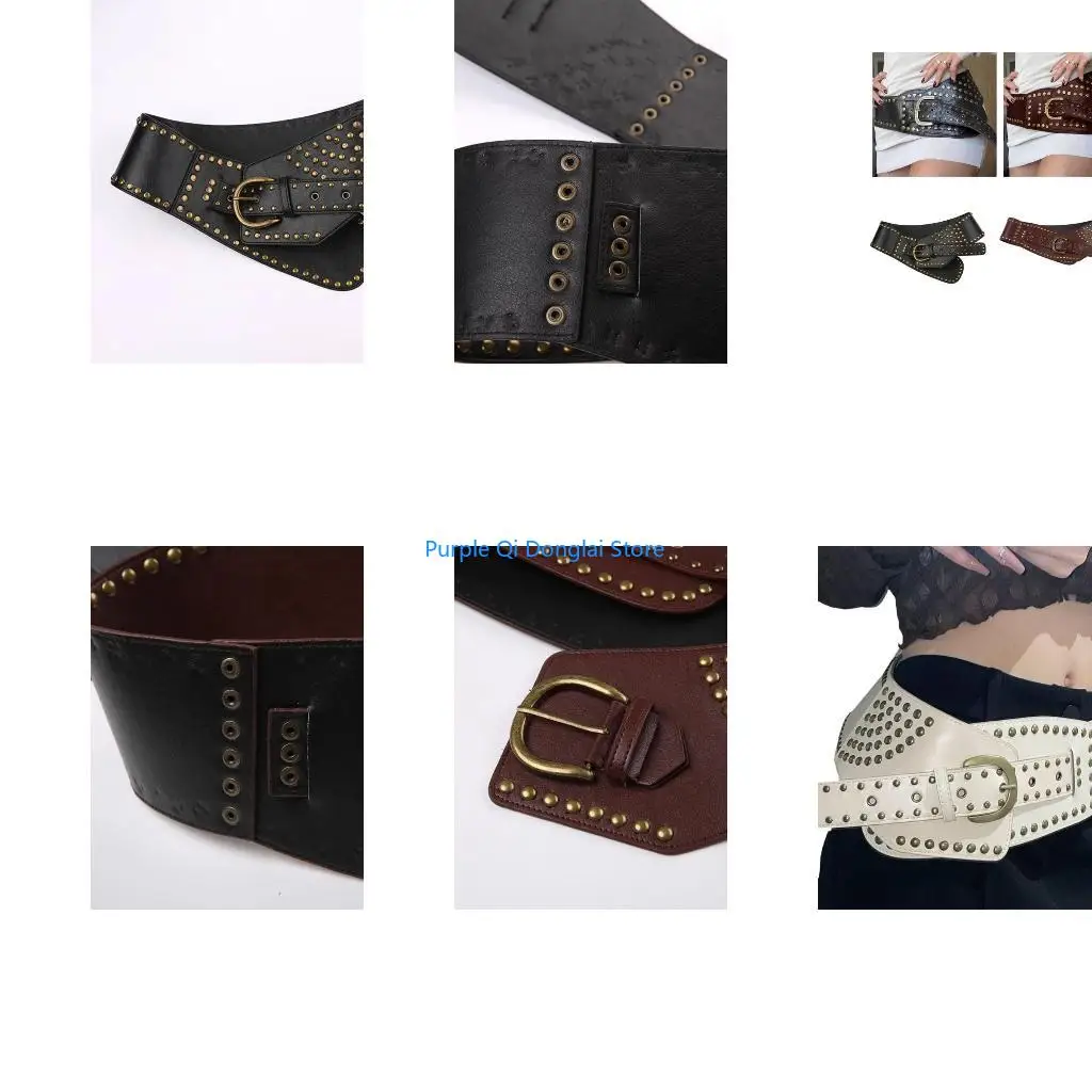 L21E Eye Catching Female Waist Belt with Irregular Buckle Girl Coat Trouser Waistband