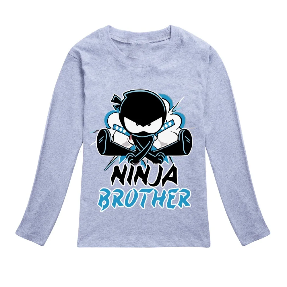 Spring Summer Kids Game NINJA KIDZ Printed T-shirt Children Cartoon Anime Tees Pullover Boys Girls Long Sleeves Tops Tshirt