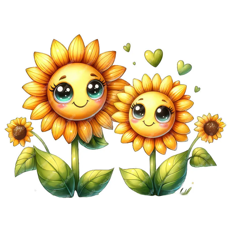 Three Ratels CD211 Cartoon Sunflower Doll Wall Stickers for Children's Bedroom Decoration Funny Car decals view 3
