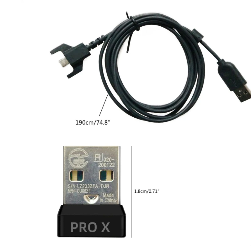 Adaptor Dongle nirkabel penerima USB, adaptor Mouse untuk Logitech G PRO GPROX G903 G502 G304 G603 G703 G900