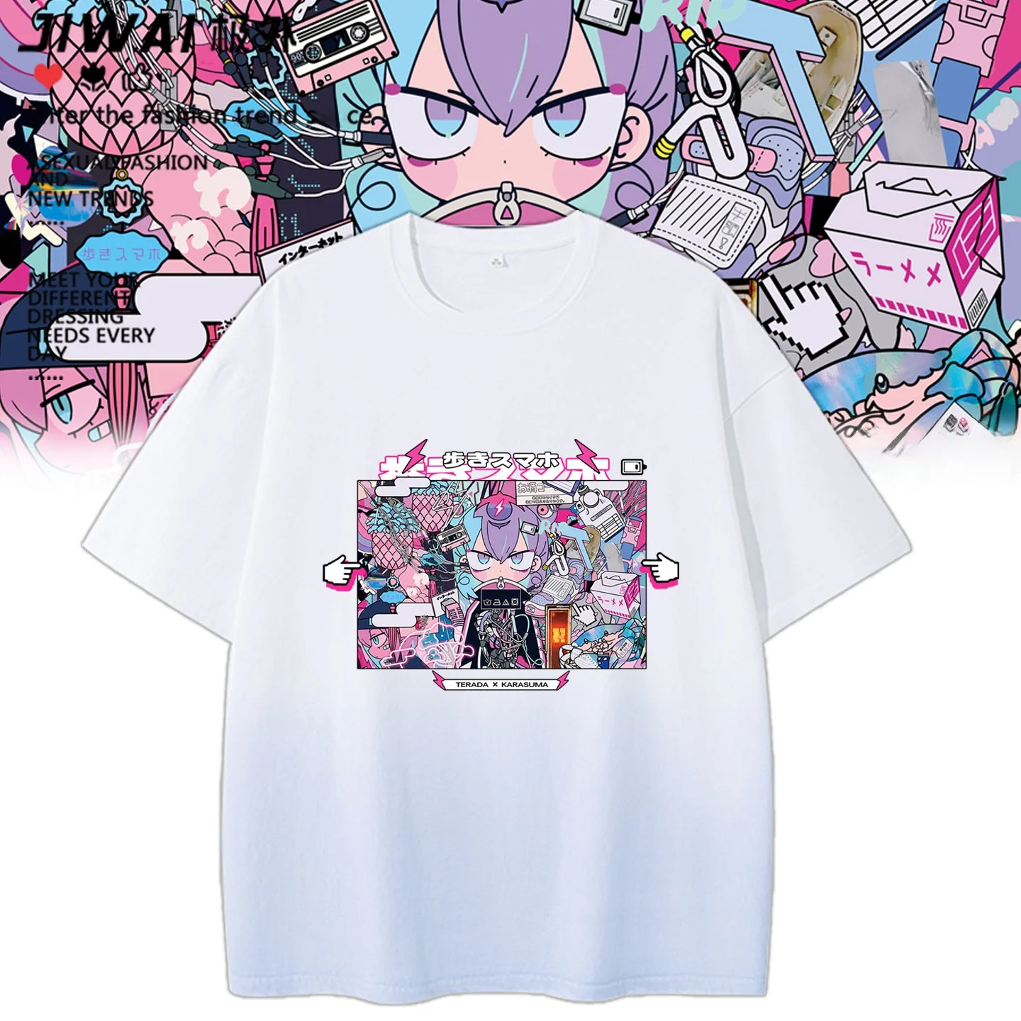 ボーカロイドアーティスト放送ガールヘビーディペンシディショートスリーブtシャツユニセックス夏カジュアルコットンラウンドネックプリントトップ