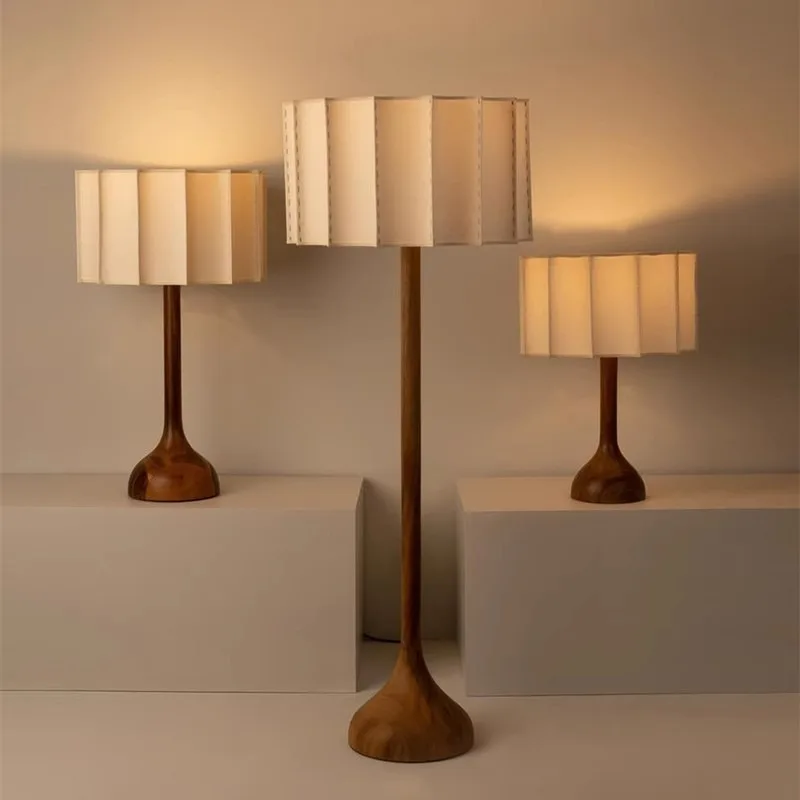 

Japanese Wabi-Sabi Solid Wood Floor Lamp - Luxury Vintage Standing Light for Living Room Villa & Study Decor