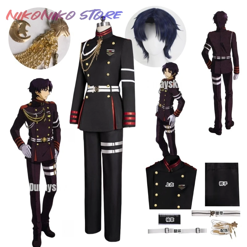 

Seraph Of The End Guren Ichinose 코스프레 Costume Wig Hiiragi Shinya Owari No Seraph Military Halloween Uniform