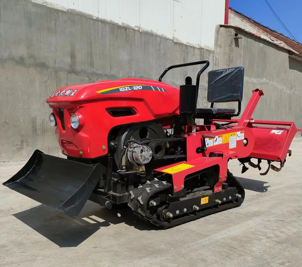 Multifunctional Rotary Tiller Agricultural Machinery Rotary Cultivator Mini Crawler Tractor Price