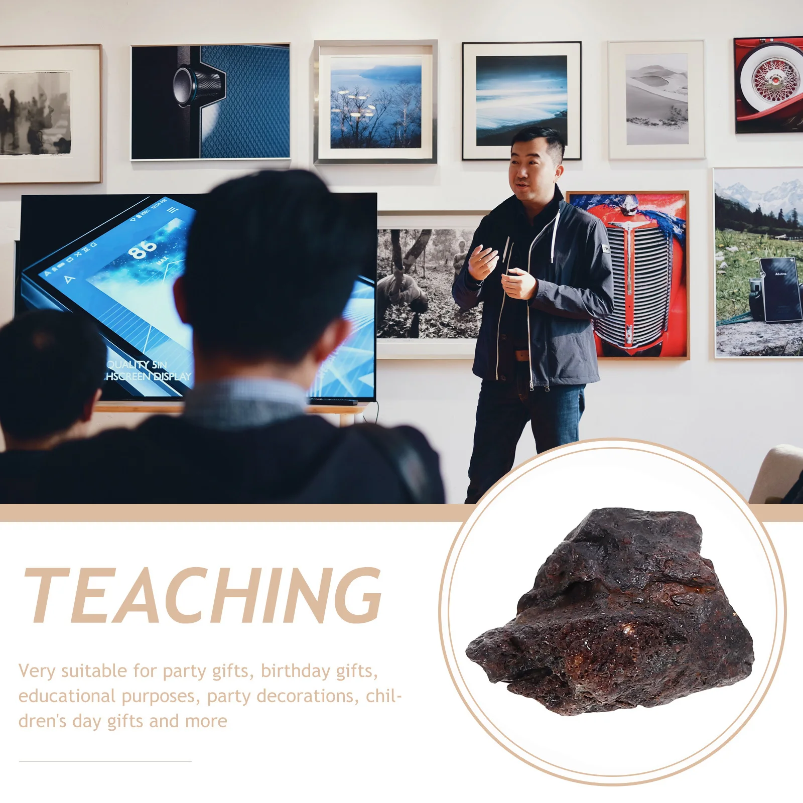 

Irregular Lithosiderite Meteorite Specimen Science Teaching Material Decorative Sample Educational Research Display Collection