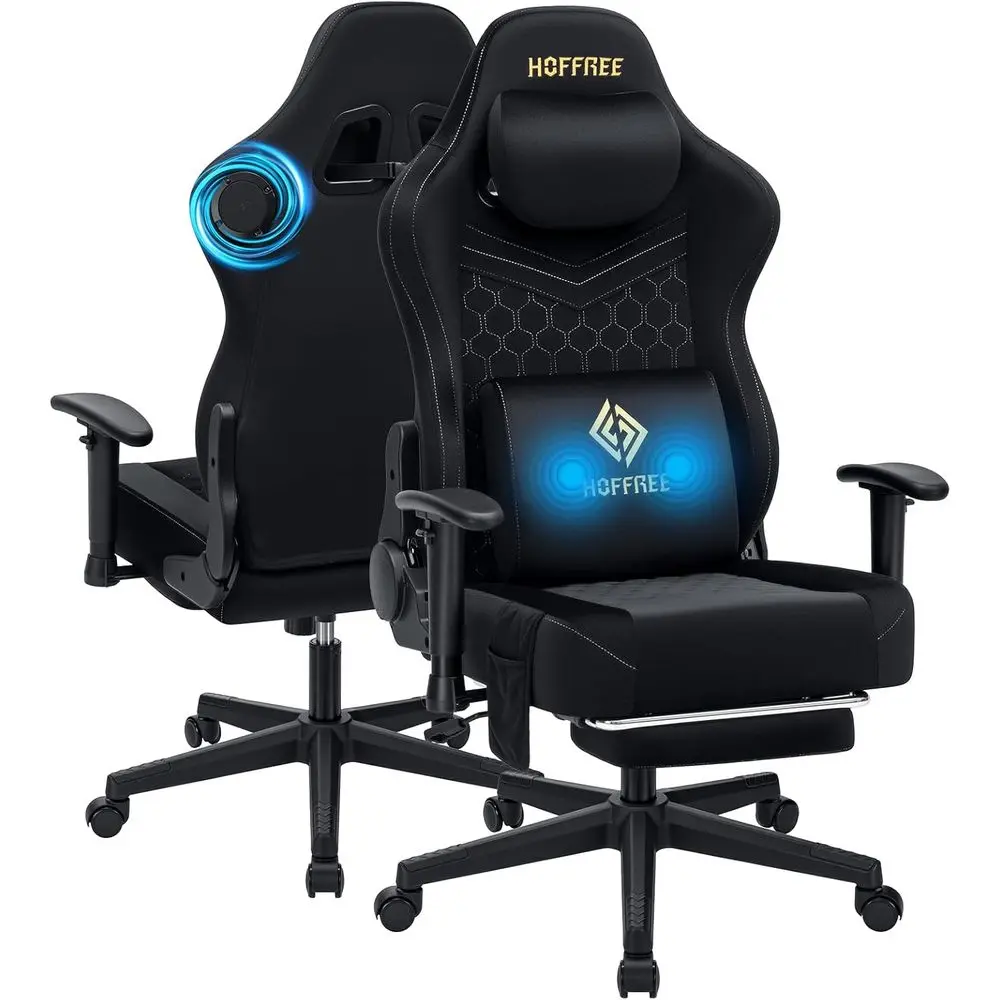 

Эргономичное игровое кресло из замшевой ткани с динамиками, функцией массажа и регулировкой на 165 градусов ° Кресло-реклайнер для взрослых