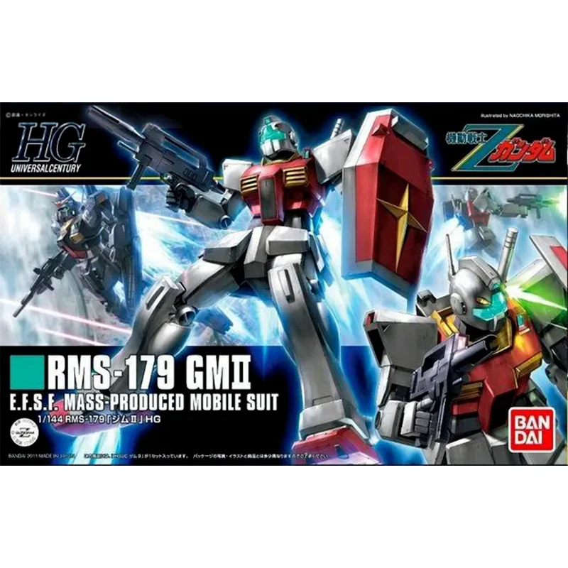 Bandai Original Gundam Model Kit Anime Figure HGUC 1/144 RMS-179 GM2 Action Figures Collectible Ornaments Toys Gifts for Kids