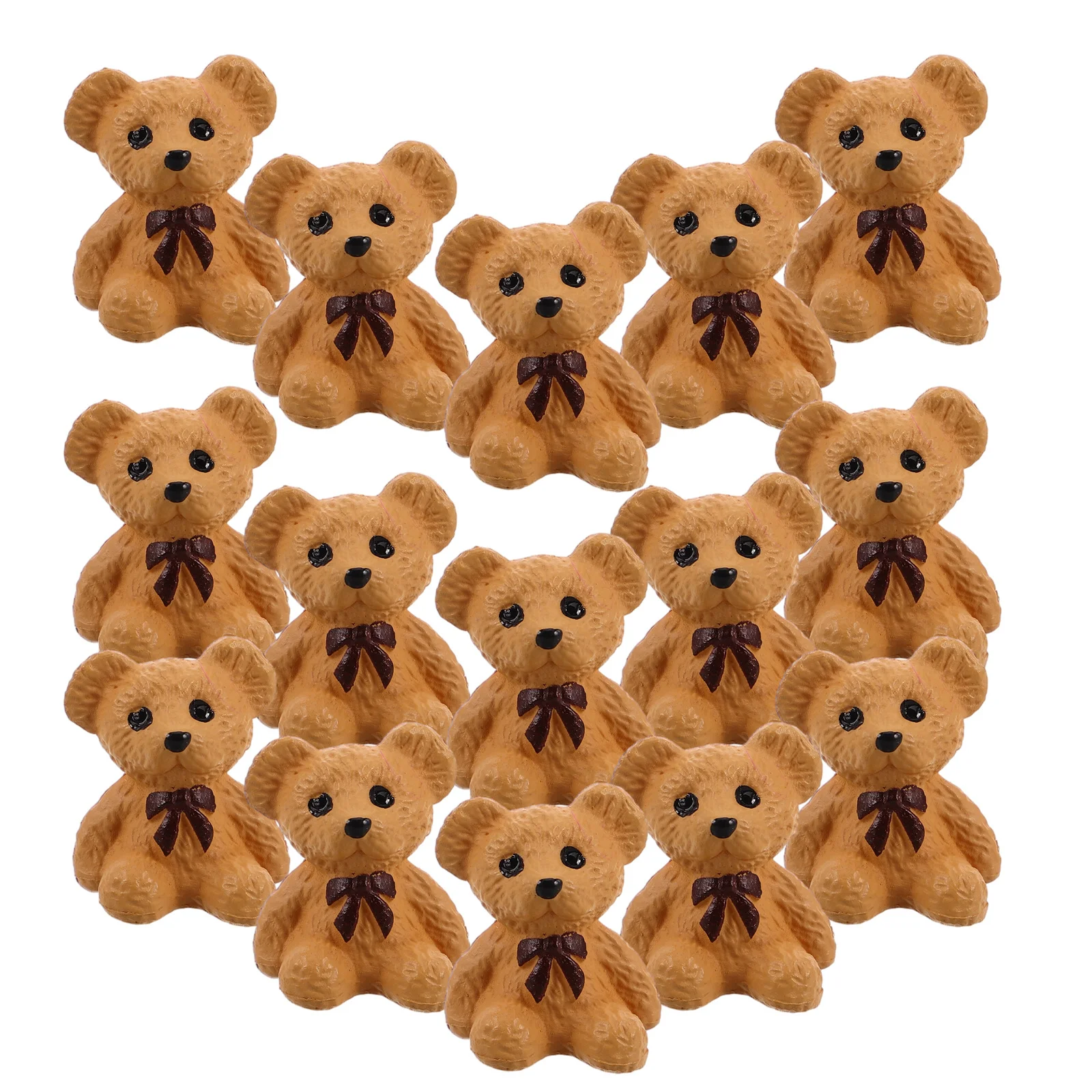 

40Pcs Miniature Bear Decorations Resin Micro Landscape Ornaments for Fairy Garden Desktop Terrarium Flower Pots Small Animal