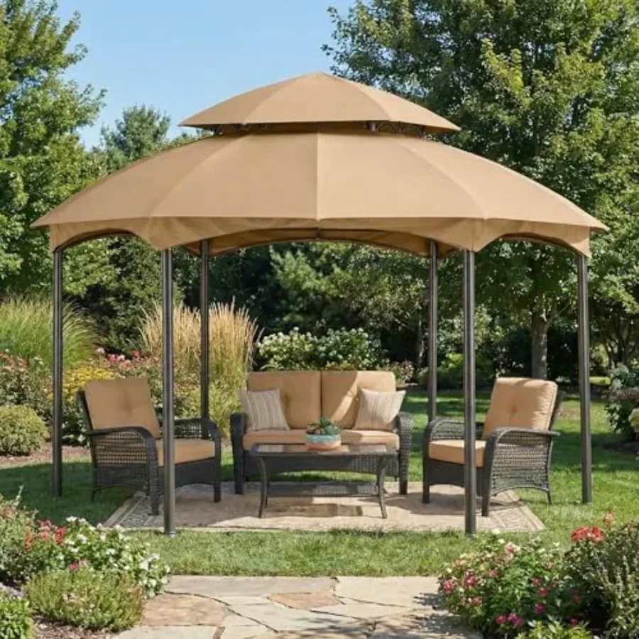 Durable 350 Replacement  Top for Heritage 12' x 12' Hexagon Gazebo Models L-GZ793PST-E A101011800 - Beige