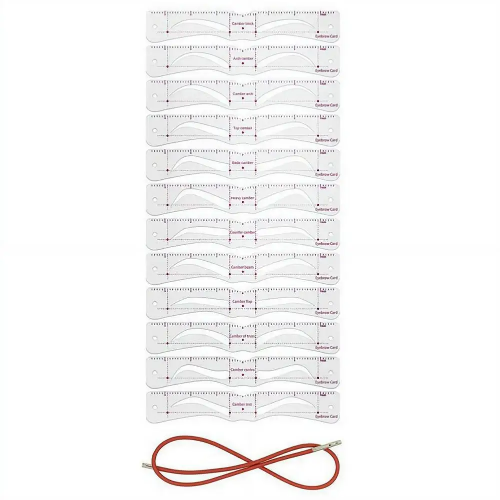 Reusable Eyebrow Stencil Set Soft Ruler Brow Definer Eye Brow Drawing Guide Styling Shaping Grooming Template Makeup Training