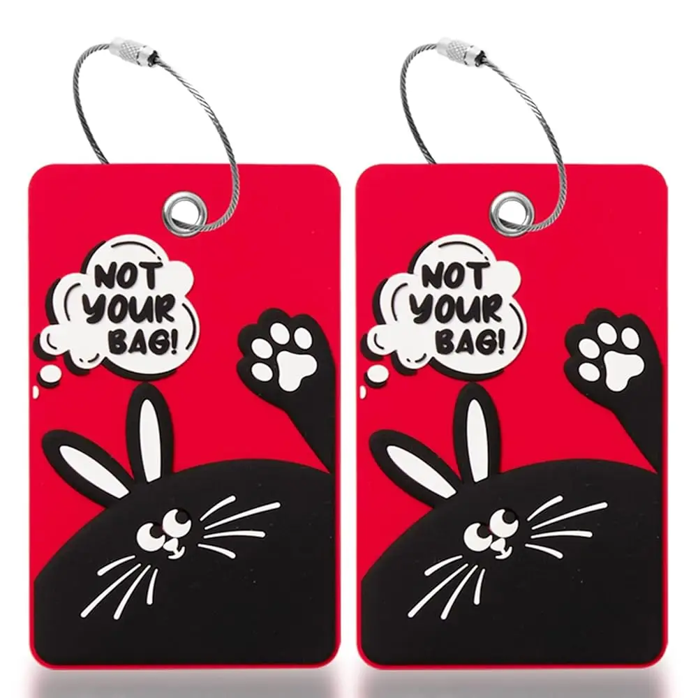 

Free ShippingFunny Animal Luggage Tags Suitcases -Silicone Travel Bag Tags with Privacy Cover&Steel Loops - Unique Cute ID Label