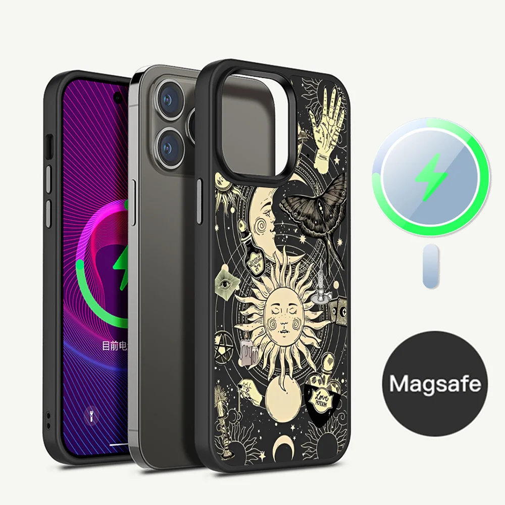 

Witches Moon Tarot Mystery Totem Phone Case Magnetic Case For iPhone 14 13 12 11 15 Pro Max Plus Mini For Magsafe Wireless Charg