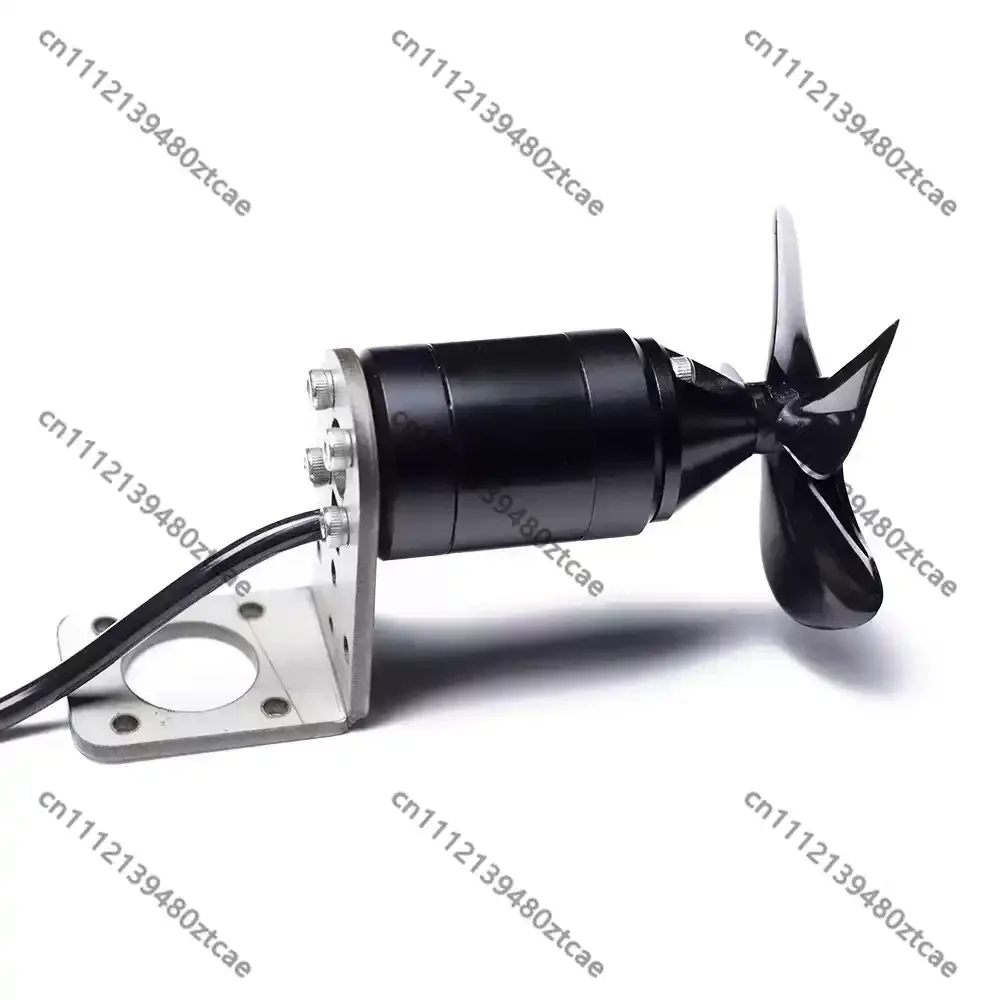 Waterproof X3 Underwater Propulsion Motor Rated 24V 260W, Max Thrust 2.6KG Equipped With Install Base For DIY ROV And RC Ship