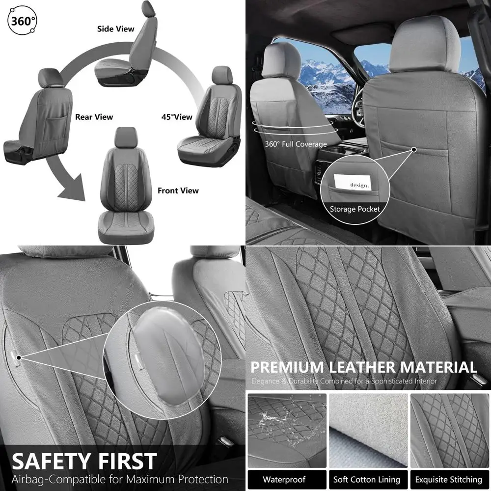 

Truck Seat Covers for Chevy Silverado Leather Seat Covers Custom Fit for 2007-2024 Chevy Silverado GMC Sierra 1500, 2015-2024 25