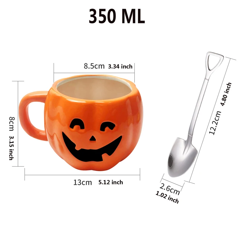 12OZ Creative Ceramic Cup Heat-resistant Drinkware Tea Juice Milk Coffee Mug Home Water Pumpkin Ripple Mug 350ml Novelty Gifts