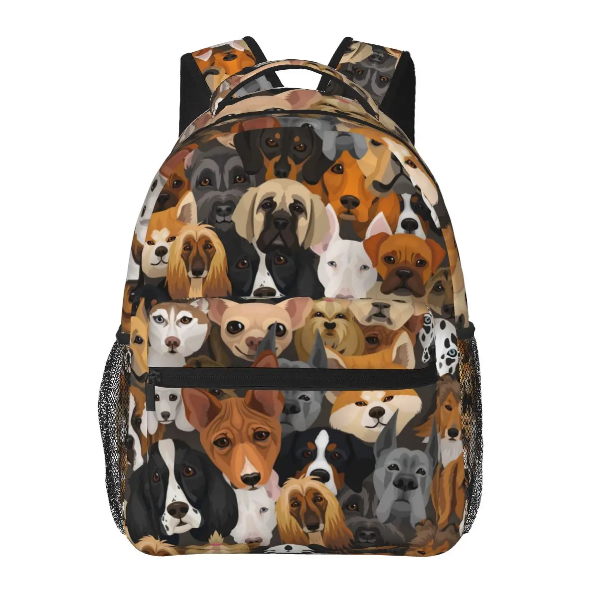 

Fashion Backpack Women Men Unisex Students Backpacks Dogs Different Breeds Travel bag Bookbag