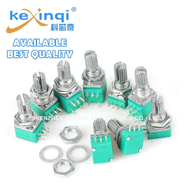 5pcs RV097NS With Switch Sound Radio Power Amplifier Sound Volume Potentiometer 3pin 5pin 6pin 8pin B5K 10K 20K 50K 100K