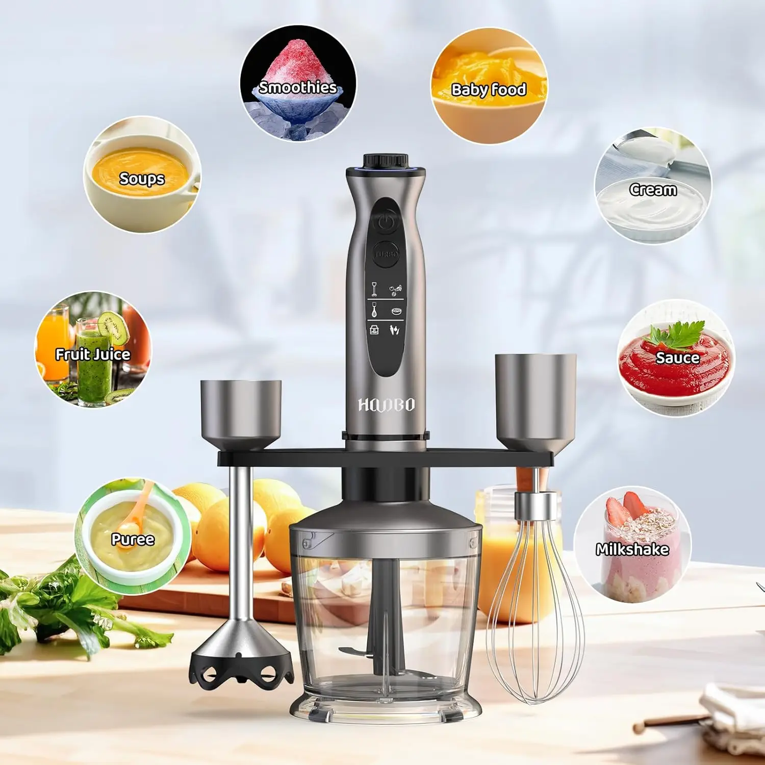 Staafmixer Handheld 1000W Krachtige Krasbestendige Handblenders Voor Keuken, Stok Blender Immersie Variabele Snelheid A