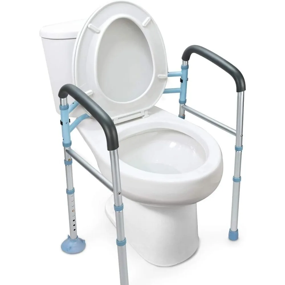 Stand Alone Toilet Safety Rail - Heavy Duty Medical Toilet Safety Frame for Elderly, Handicap and Disabled - Adjustable Bathroom