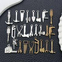 26PCS alloy retro tool pendant set DIY back to school Christmas and Halloween jewelry making bracelet necklace pendant accessory