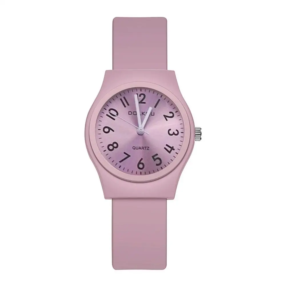 Student Multicolor Quartz Watch Fresh Candy Color Fashion Casual Rough Gem Leather Watch For Junior High School Student