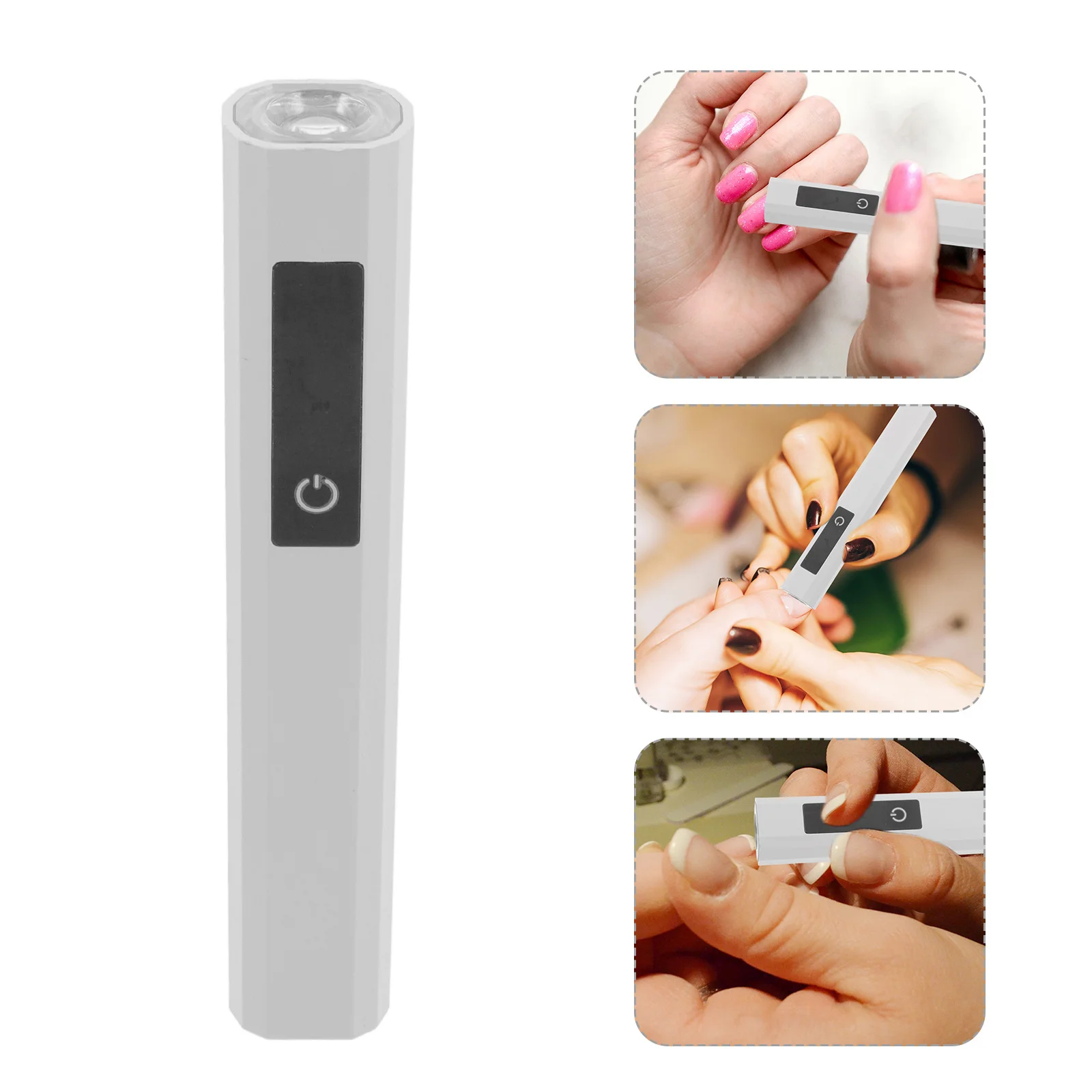 

Rechargeable Mini LED Nail Lamp Portable Cordless for Gel Polish Quick Drying Curing Light Home Manicure White