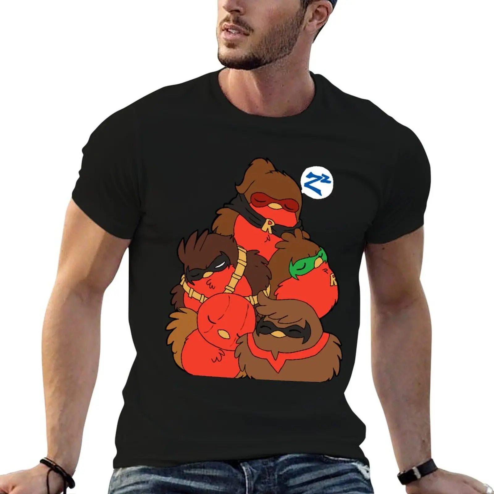 Go!Robins! - A pile of Robins T-Shirt Casual Daily Wear Short Sleeve Top