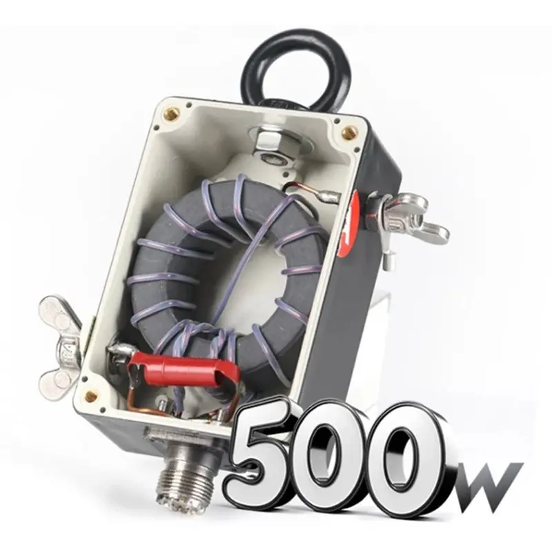 Y44A 49:1 Balun End-Fed Antenna Adapter 500W Heavy Duty Low VSWR 1.8-30MHz for Ham Radio Intercom