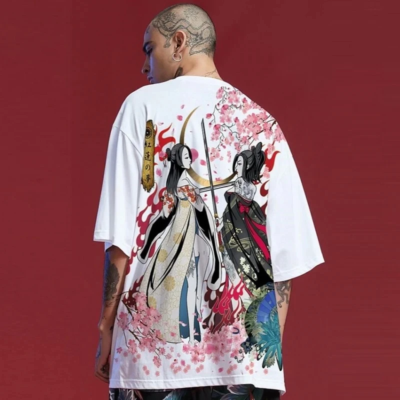 

Японское аниме Девушка Самурай 3D Футболка с принтом Мужская модная футболка с коротким рукавом Негабаритные спортивные топы Футболка Женская футболка с графикой Сексуальная