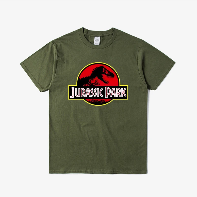 2024 Summer Jurassic Park T Shirt Men 100% Cotton Printed T-Shirt Casual Funny Tops Jurassic World Tees Short Sleeve Cool Tshirt