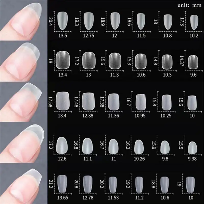 Faux-ongles artificiels en gel souple, couverture complète, en forme de cercueil, nail art américain, N64.256