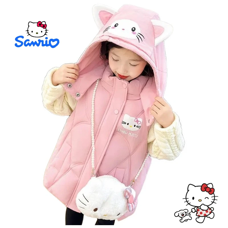 

Hello Kitty cartoon cute student cotton vest Kawaii girls autumn and winter warm waistcoat sleeveless jacket gift backpack