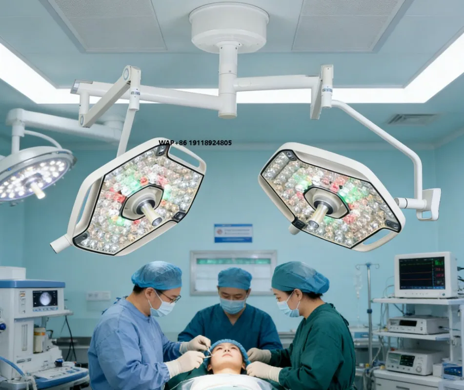High-brightness adjustable focus LED operating lamp for  and general surgery