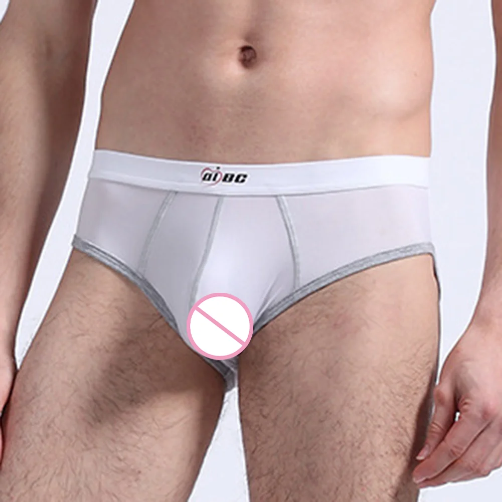 

Летние трусы из ледяного шелка для мужчин, сексуальные U-образные выпуклые трусы с мешочком, ультратонкие эластичные быстросохнущие удобные трусы, эротическое нижнее белье для геев